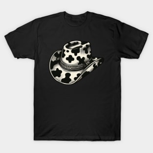 Cow print cowboy hat T-Shirt